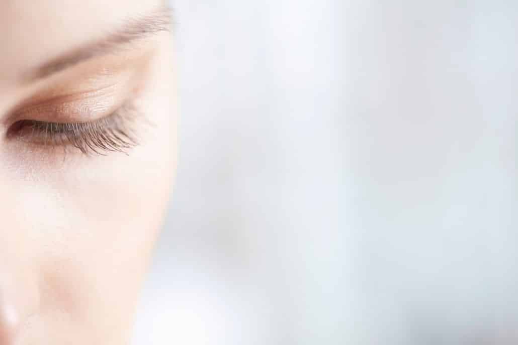 Close up of woman's eyelashes