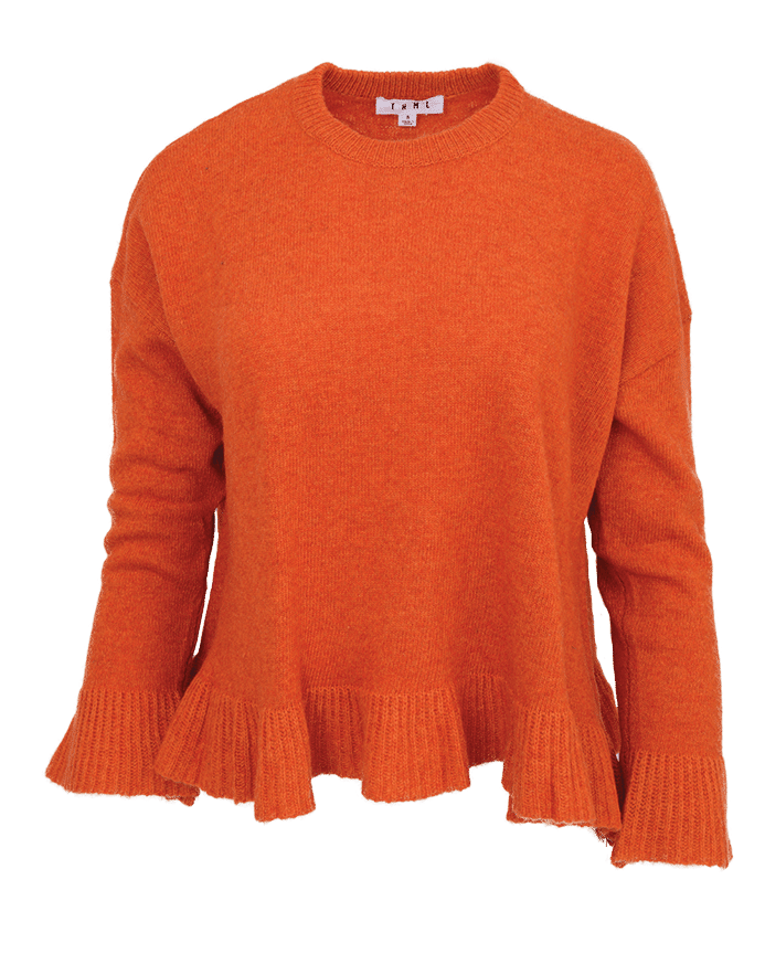 Lili ruffle orange hem sweater