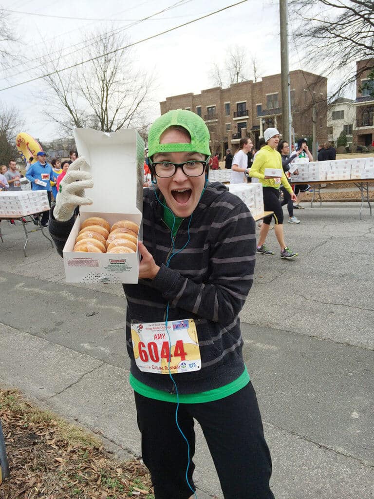 Run a race and eat a box of donuts in the Krispy Kreme Challenge!