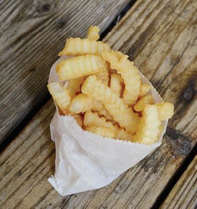 Crinkle-Cut French Fries at Snoopy’s