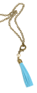 Jennifer Thames Original Chain, $20. Blue Tassel, $17. Affordable Chic
