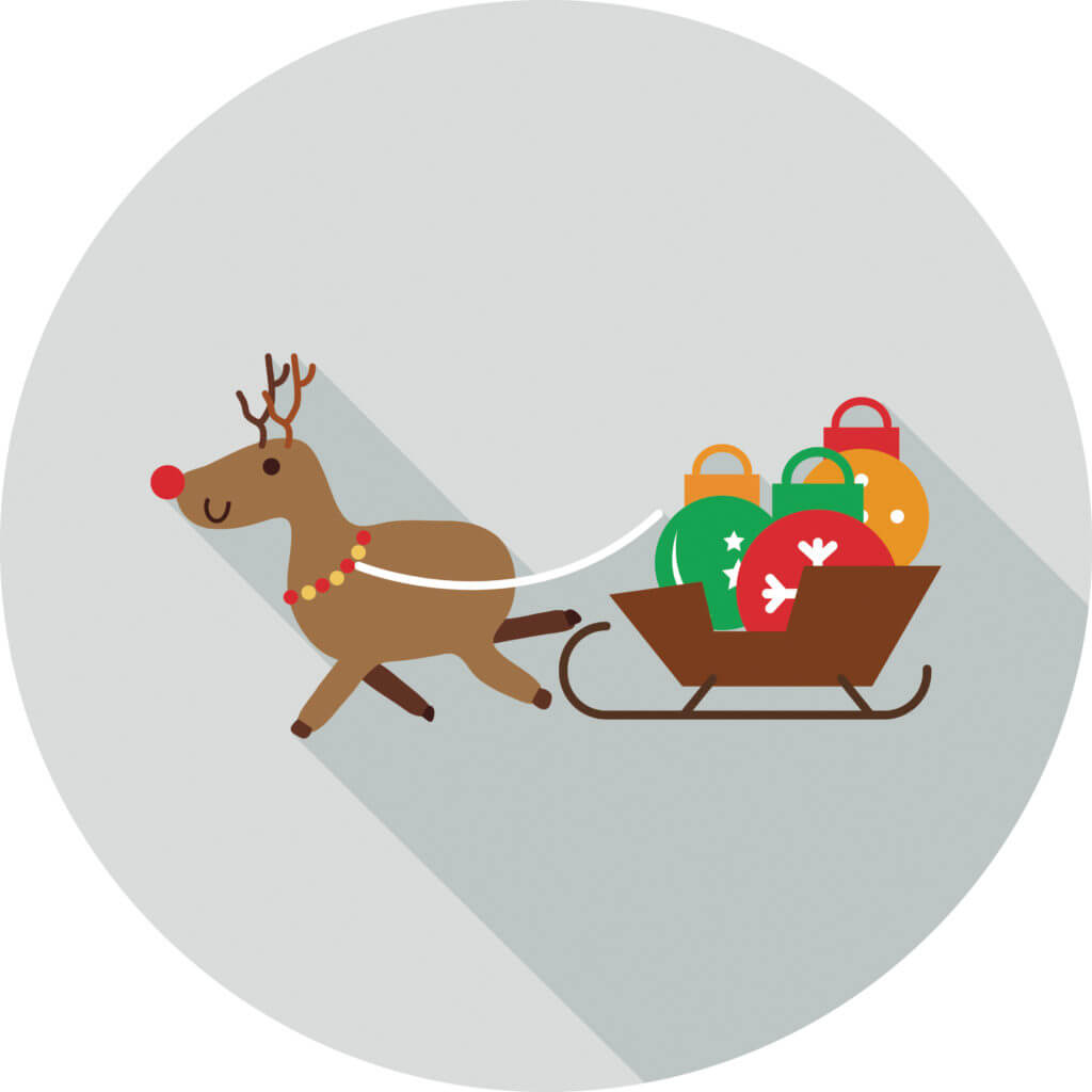 Reindeer with Santa's sleigh