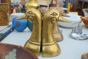 Brass Duck Bookends, $12. A charming way to display your books (or growing stack of Raleigh Magazines!).