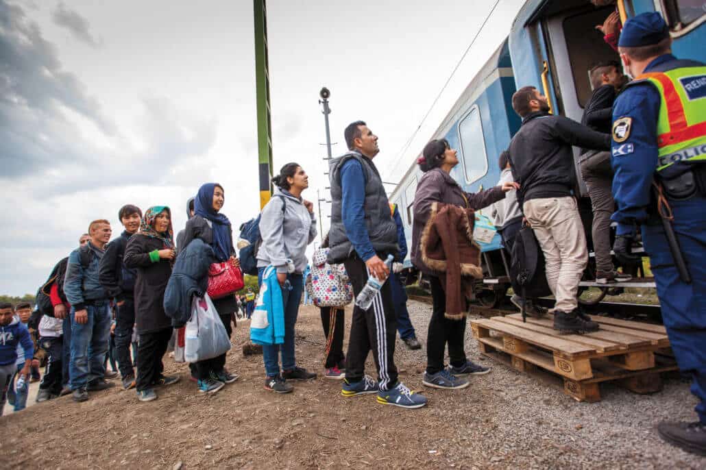 War refugees at Zakany Railway Station