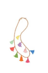 Boho Beads Multi Tassel Color Tassel Necklace, $100