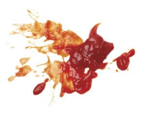 close up of  ketchup stains on white background  with clipping pathclose up of  ketchup stains on white background  with clipping path