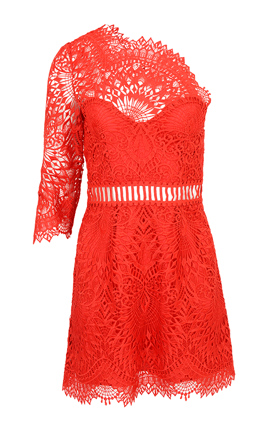 sistine embroidery one shoulder dress