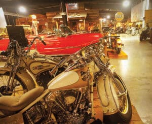 Motorcycles at the Wheels Through Time Transportation Museum.