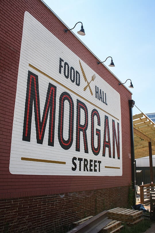 Outside the Morgan Street Food Hall