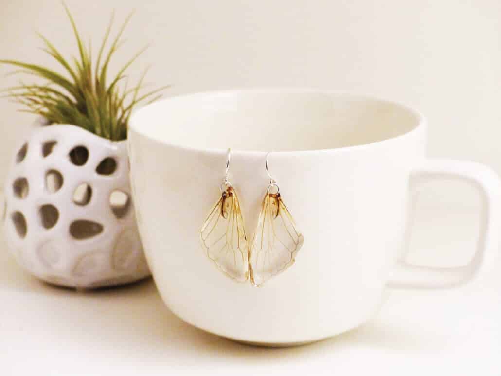 Butterfly wing earrings by Ocelli Creations