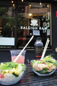 Juice and poke bowls from Raleigh Raw