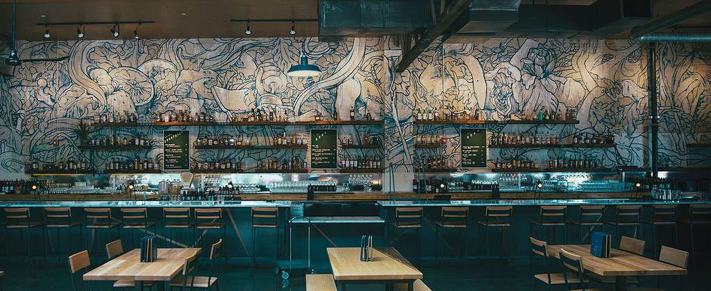 Taylor White's mural at   Whiskey Kitchen