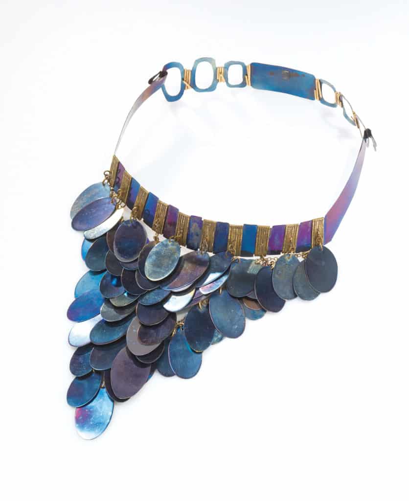Titanium Grapes Necklace. Anodized titanium. From the collection of Christina Trevino | Photo by Jason Dowdle