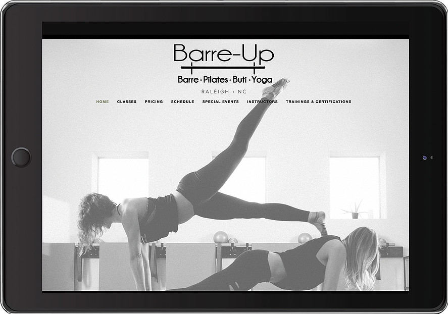Barre-Up's virtual workout homepage