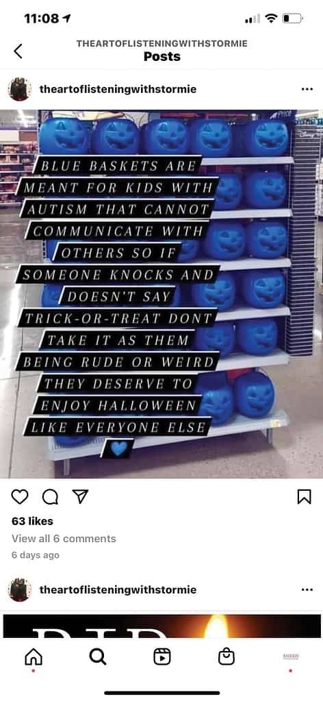 Blue Buckets for Autism while you trick-or-treat